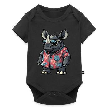 Rhino Funny Summer - Baby Premium short-sleeve bodysuit - black - Front