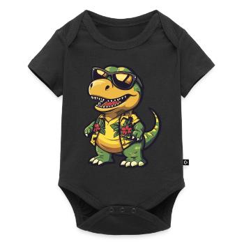 Dinosaur T-Rex Funny Summer - Baby Premium short-sleeve bodysuit - black - Front