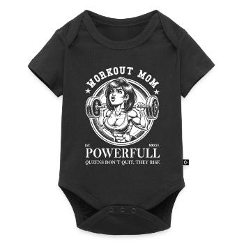 Workout Mom – Design pour la maman fitness - Body à manches courtes Premium Bébé - noir - Devant