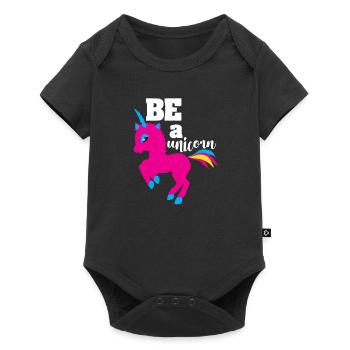 Be a Unicorn unicorne cadeau pegasus - Body à manches courtes Premium Bébé - noir - Devant