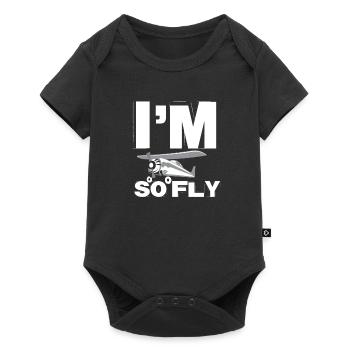 Idée de cadeau d'aviateur avion "Je suis trop mouche" - Body à manches courtes Premium Bébé - noir - Devant