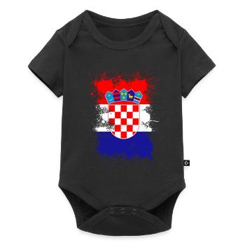 Kroatien - Baby Premium Kurzarmbody - Schwarz - Vorne