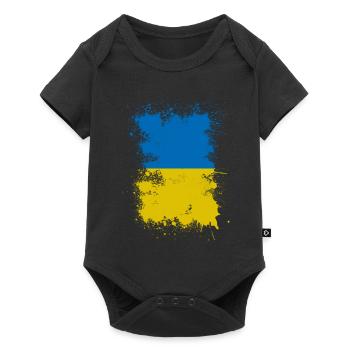 Ukraine flag color spot art - Baby Premium short-sleeve bodysuit - black - Front