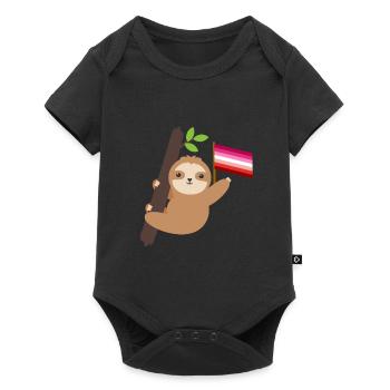 Gay Pride Lesbian Sloth Tropical Animal LGBT - Baby Premium short-sleeve bodysuit - black - Front