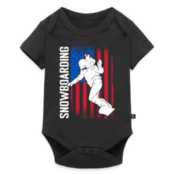 Snowboarder Snow Ski Holiday Pistensau - Baby Premium short-sleeve bodysuit - black - Front
