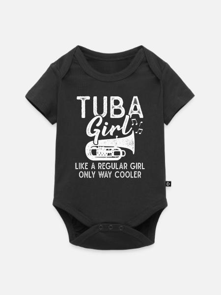 Tuba Mädchen Blasinstrument Orchester Musiker - Baby Premium Kurzarmbody - Schwarz