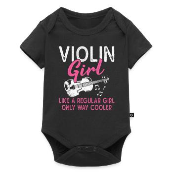 Violin Girls Orchestra Musician Violin - Baby Premium short-sleeve bodysuit - black - Front