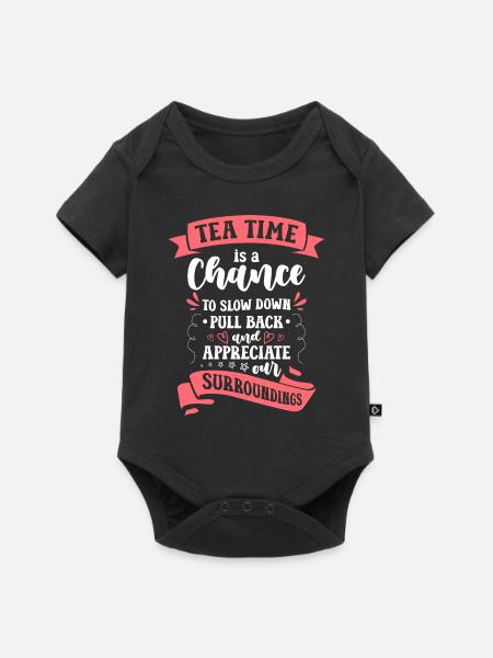 Teetrinker Teebeutel Teeliebhaber Teekanne - Baby Premium Kurzarmbody - Schwarz