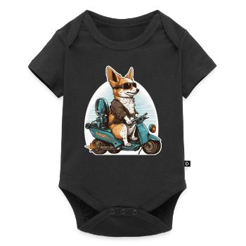 Welsh Corgi Pembroke - Baby Premium short-sleeve bodysuit - black - Front