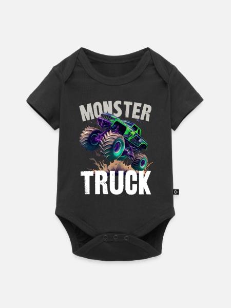 Monstertruck - Baby Premium Kurzarmbody - Schwarz
