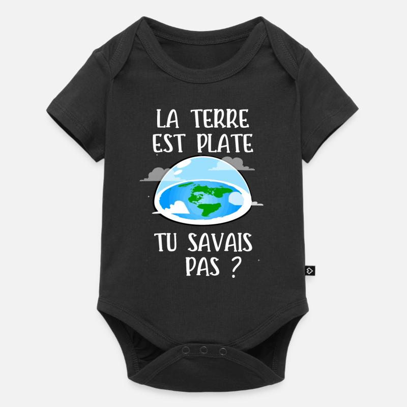 la terre est plate - Body à manches courtes Premium Bébé - noir