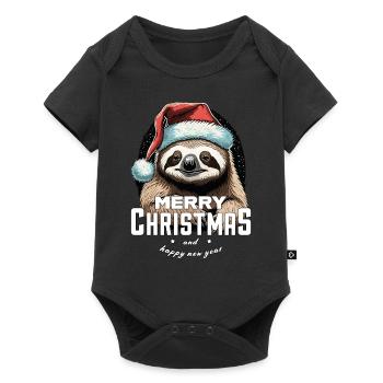 Paresseux de Noël - Body à manches courtes Premium Bébé - noir - Devant