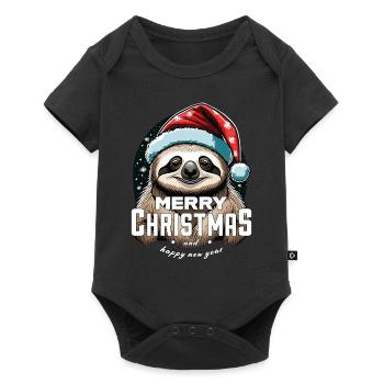 Paresseux de Noël - Body à manches courtes Premium Bébé - noir - Devant