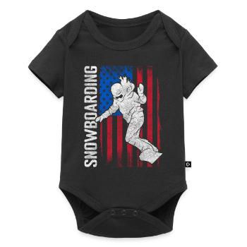 Snowboarder Board Winter Sports Winter Holidays - Baby Premium short-sleeve bodysuit - black - Front