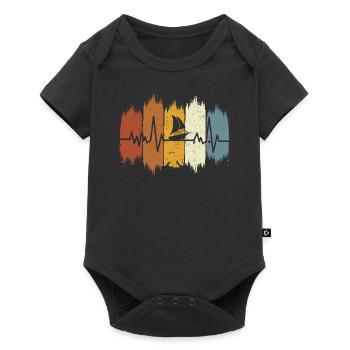 Retro Motorboot Heartbeat Motorboot - Baby Premium Kurzarmbody - Schwarz - Vorne