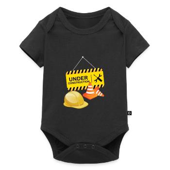 Under Construction - Baustelle - Baby Premium Kurzarmbody - Schwarz - Vorne
