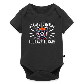 SI MIGNON À MANIPULER, TROP PARESSEUX POUR S’EN SOUCIER - Body à manches courtes Premium Bébé - noir - Devant