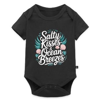 Salty Kisses | Meeresbrise & Strandgefühl - Baby Premium Kurzarmbody - Schwarz - Vorne