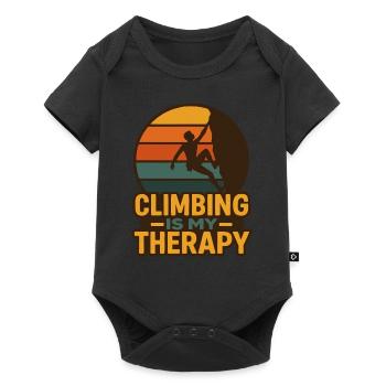 Climbing My Therapy – Retro Climbing Design - Baby Premium short-sleeve bodysuit - black - Front