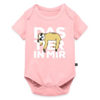 Raise the animal in me Faultier - Baby Premium short-sleeve bodysuit - rose - Front