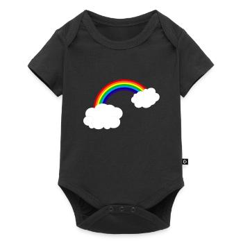 LGBT - nuages arc-en-ciel - Body à manches courtes Premium Bébé - noir - Devant