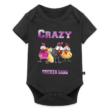 Crazy Chicken Gang - Baby Premium short-sleeve bodysuit - black - Front