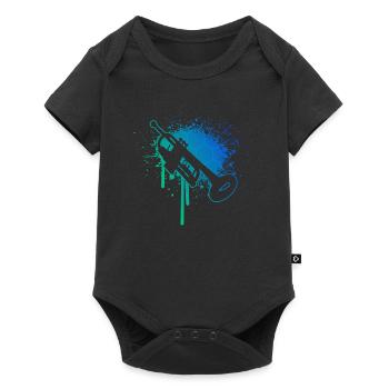 Trumpet Player Men's Trumpet Playing Trumpeter - Baby Premium short-sleeve bodysuit - black - Front