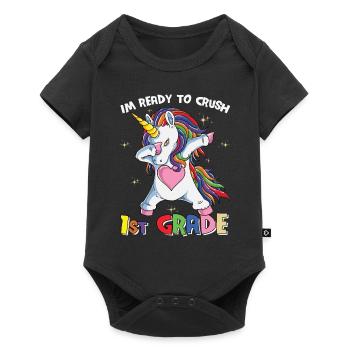 Ich bin bereit, Regenbogenmädchen Jungen der 1. Klasse zu zerquetschen - Baby Premium Kurzarmbody - Schwarz - Vorne