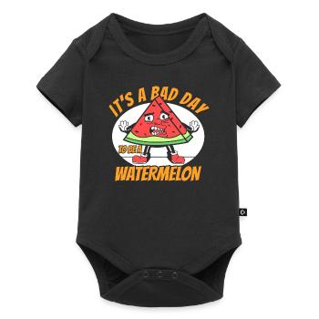 Lustiger Wassermelone Spruch Melone Frutarier - Baby Premium Kurzarmbody - Schwarz - Vorne
