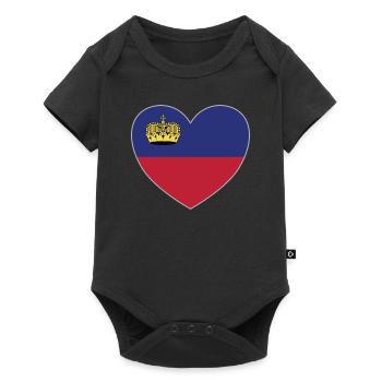 Liechtenstein Flag Heart - Baby Premium short-sleeve bodysuit - black - Front