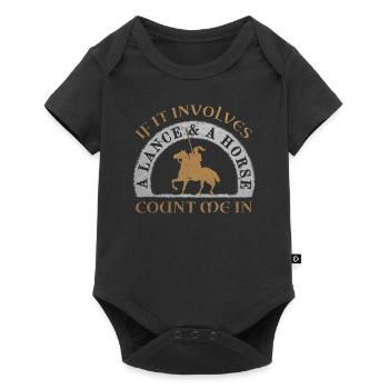 Tjost Lance Stabbing Knight on Horse Middle Ages - Baby Premium short-sleeve bodysuit - black - Front