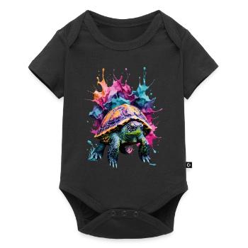 Turtle Cool Cool In Colorful and Cool Design - Baby Premium short-sleeve bodysuit - black - Front