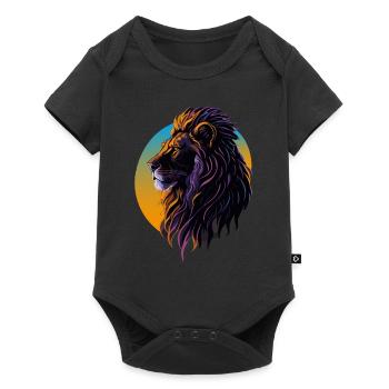 Majestic lion at sunset - Baby Premium short-sleeve bodysuit - black - Front