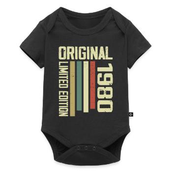 Retro 1980 cadeau 44e anniversaire Vintage 1980 - Body à manches courtes Premium Bébé - noir - Devant