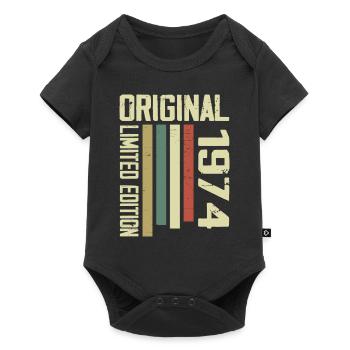 Retro 1974 cadeau 50e anniversaire Vintage 1974 - Body à manches courtes Premium Bébé - noir - Devant