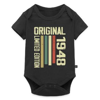Retro 1948 cadeau 76e anniversaire Vintage 1948 - Body à manches courtes Premium Bébé - noir - Devant