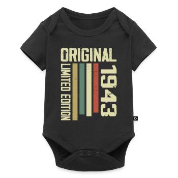 Retro 1943 Gift 81st Birthday Vintage 1943 - Baby Premium short-sleeve bodysuit - black - Front