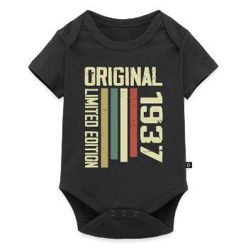 Retro 1937 Gift 87th Birthday Vintage 1937 - Baby Premium short-sleeve bodysuit - black - Front