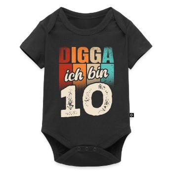 Digga Ich Bin 10 Jahre 10. Geburtstag - Baby Premium Kurzarmbody - Schwarz - Vorne