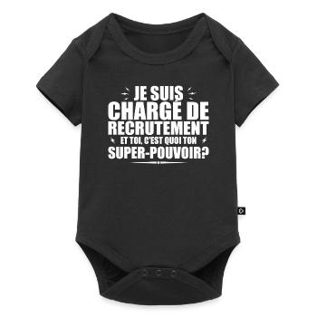 Chargé de recrutement C'est quoi ton super pouvoir - Body à manches courtes Premium Bébé - noir - Devant
