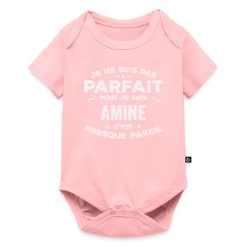 Amine Un Prénom, Une Histoire, Une Personnalité - Body à manches courtes Premium Bébé - rose - Devant