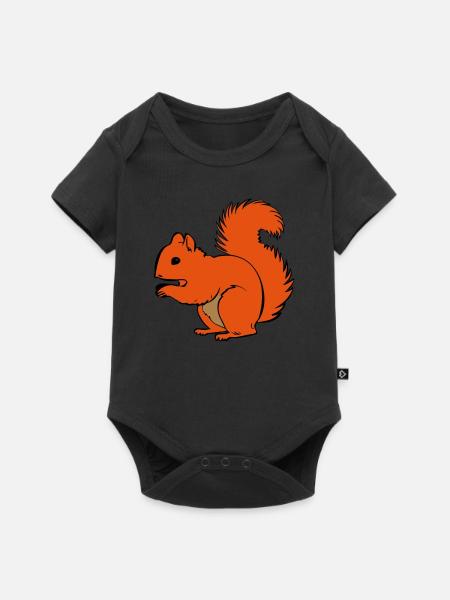 Eichhörnchen - Baby Premium Kurzarmbody - Schwarz
