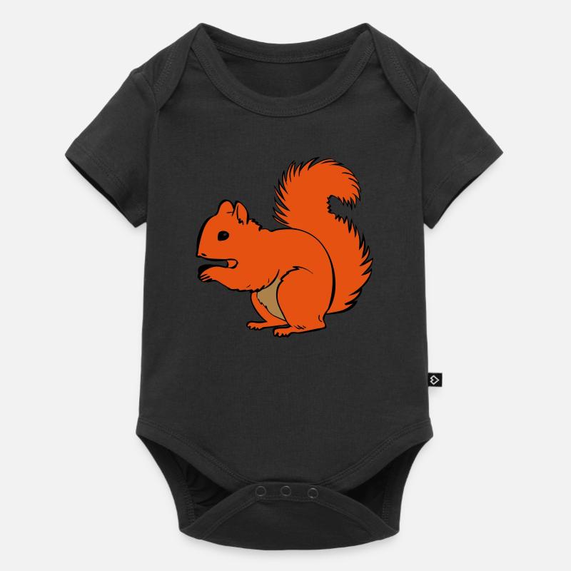 Eichhörnchen - Baby Premium Kurzarmbody - Schwarz