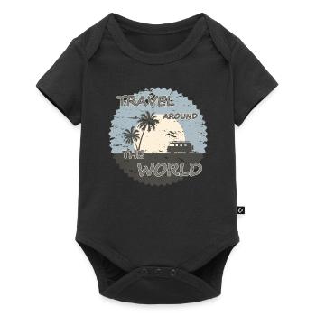 Travel around the World - Body à manches courtes Premium Bébé - noir - Devant