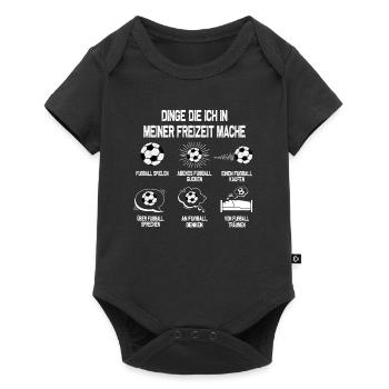Fußball Dinge die ich mache Fußballer Geschenkidee - Baby Premium Kurzarmbody - Schwarz - Vorne