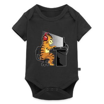 Spielender Tiger - Baby Premium Kurzarmbody - Schwarz - Vorne
