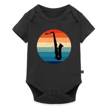 Men's Saxophone Saxophone Saxophone - Baby Premium short-sleeve bodysuit - black - Front