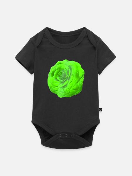 Rose Grün - Baby Premium Kurzarmbody - Schwarz