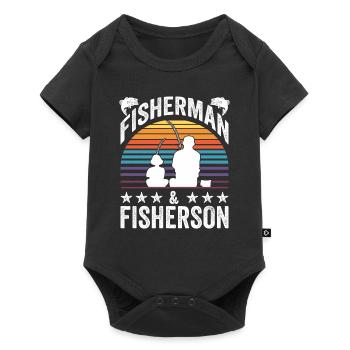 Pêcheur Papa Fils - Body à manches courtes Premium Bébé - noir - Devant