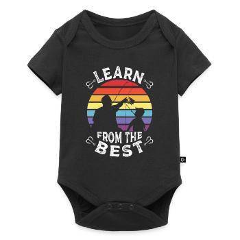 Papa Fishing - Baby Premium short-sleeve bodysuit - black - Front